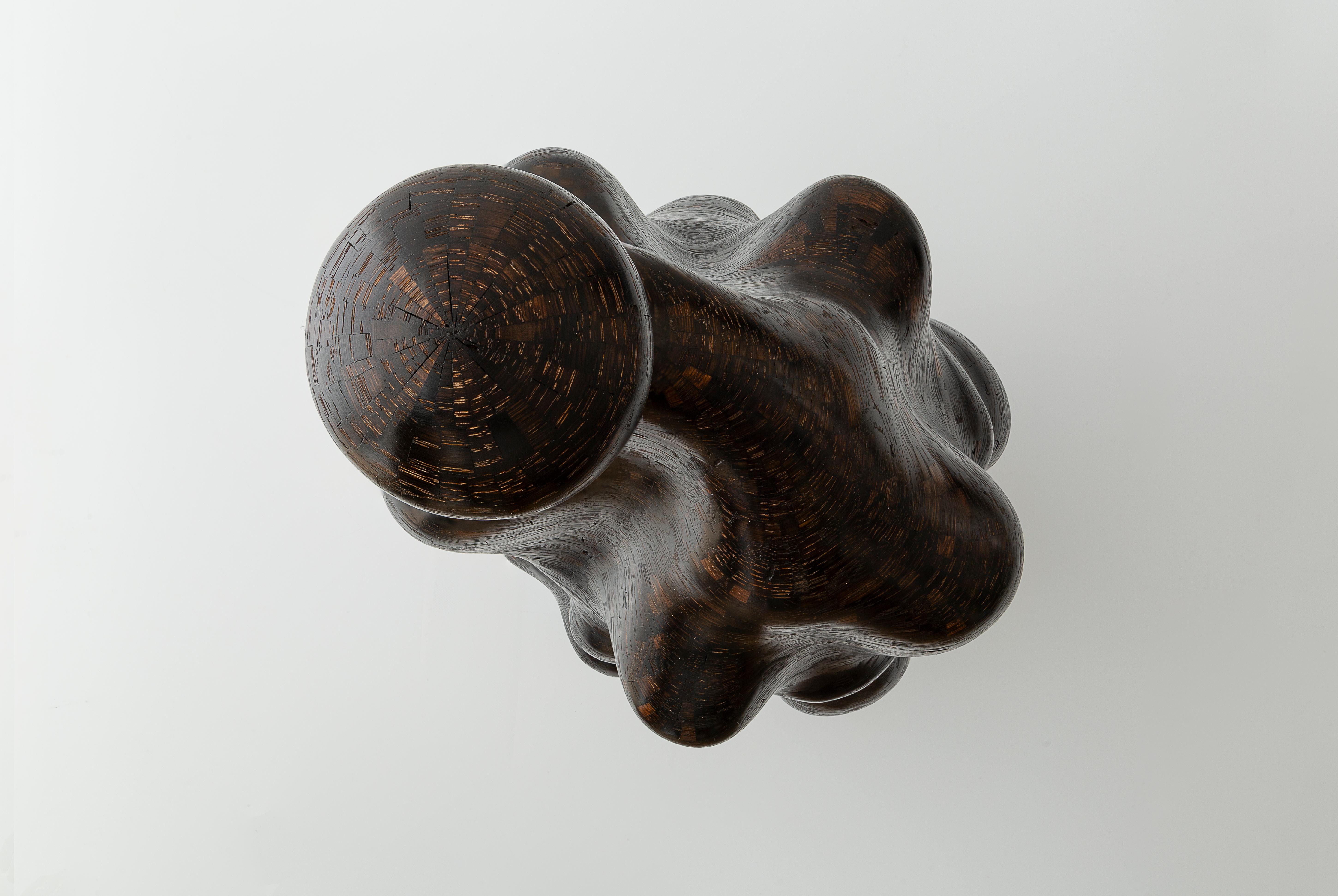 Distortion, Stacked Blackened Oak Sculpture by Richard Haining, Available Now In New Condition In Brooklyn, NY