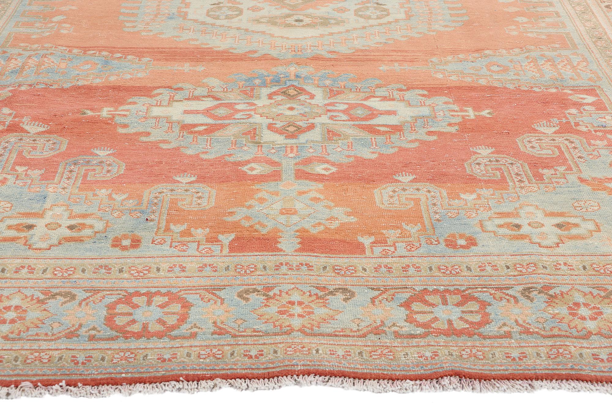 20th Century Distressed 1950's Persian Viss Carpet, Tribal Mystique Meets Laid-Back Luxury For Sale