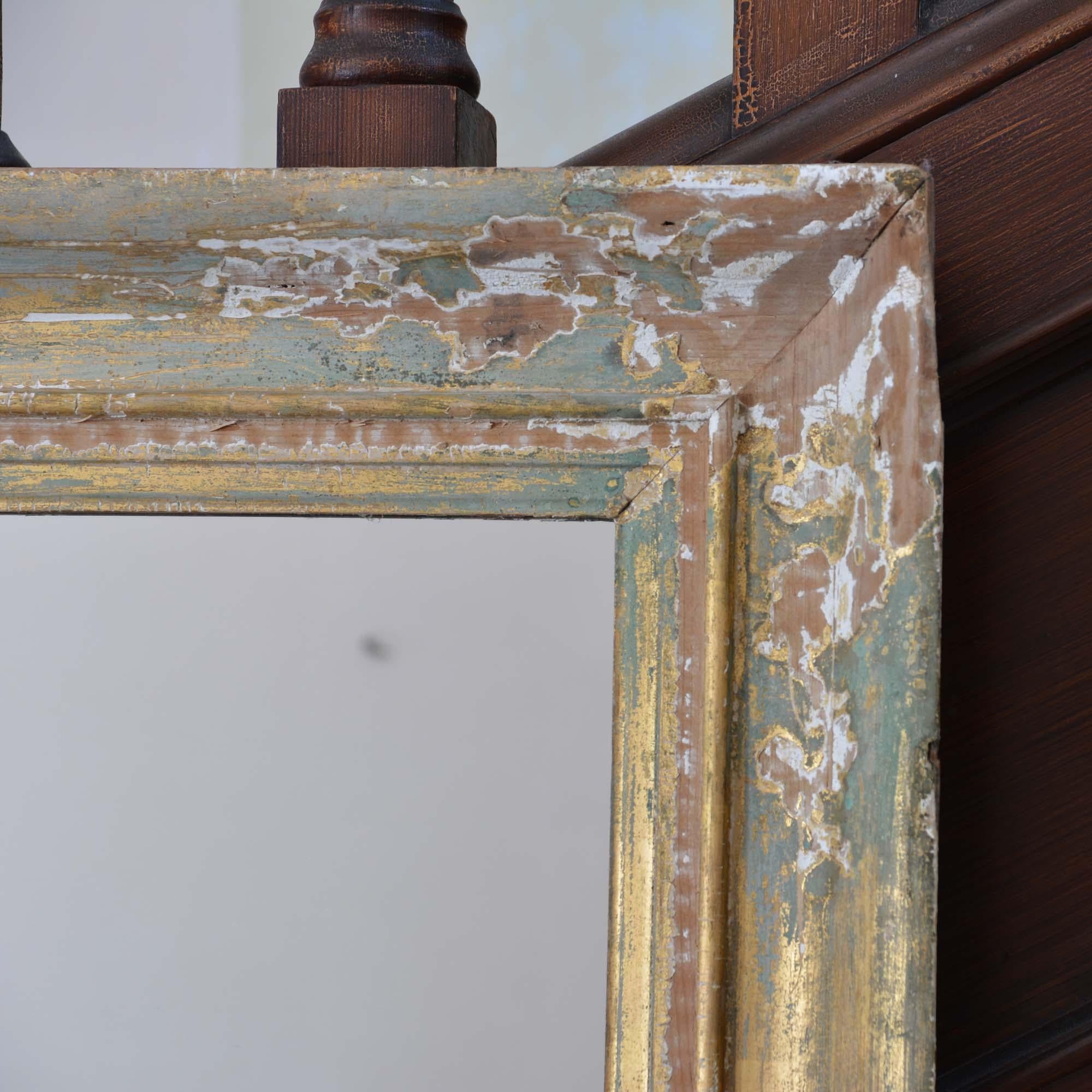 Specchio d'epoca con cornice dorata del 19° secolo, con effetto invecchiato In condizioni buone in vendita a Castle Douglas, GB
