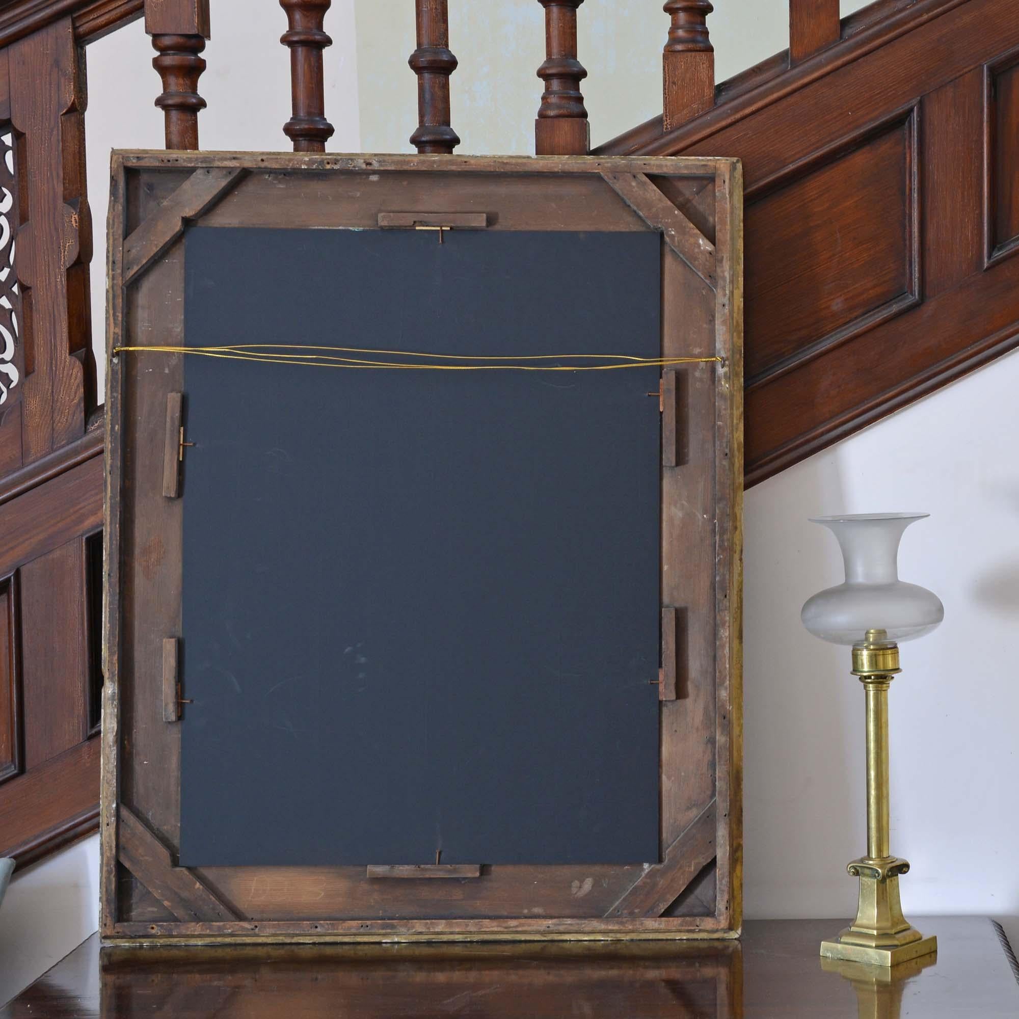 Specchio d'epoca con cornice dorata del 19° secolo, con effetto invecchiato in vendita 1