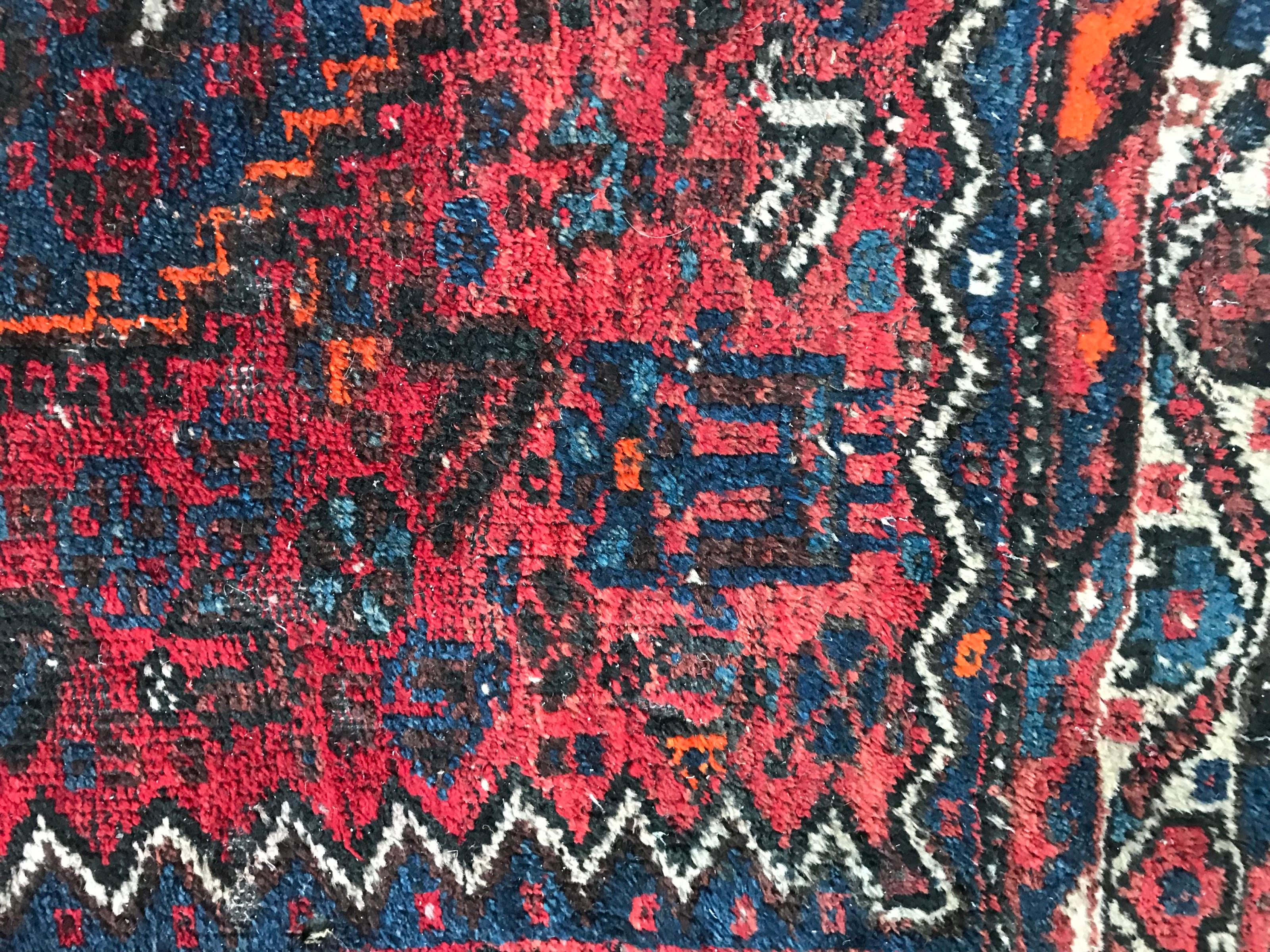 Wool Distressed 20th Century Kurdish Rug For Sale