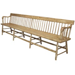 Used Distressed Windsor Deacon's Wooden Bench