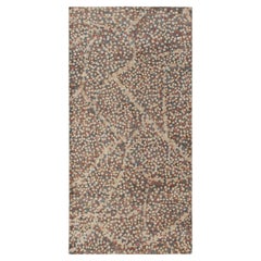 Abstrakter Teppich & Kelim-Teppich in Braun, Rot und Blau mit Punktmuster