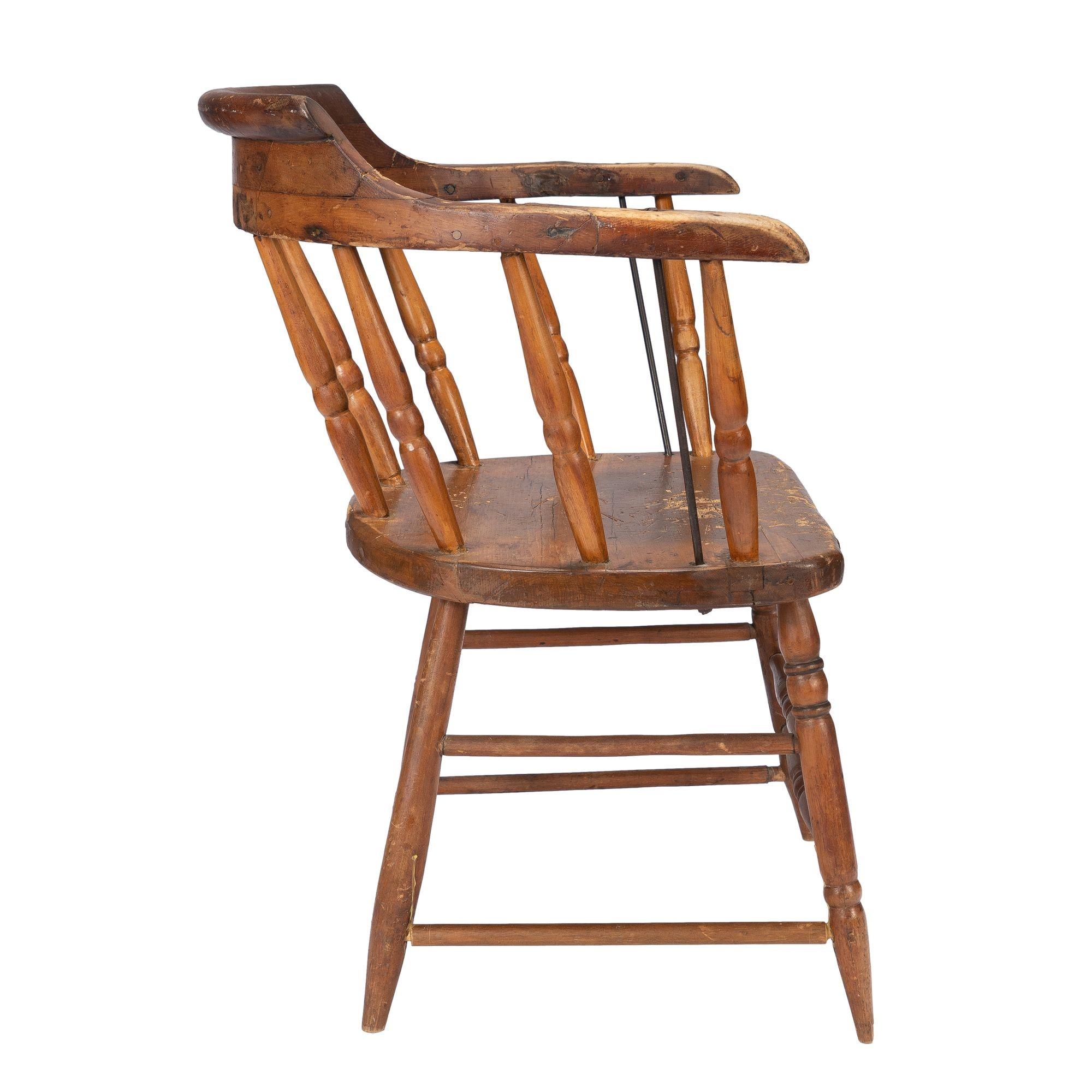 Distressed American firehouse armchair, 1800's For Sale 2
