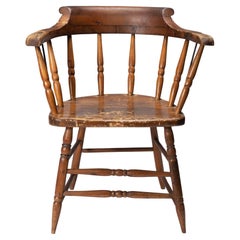 Distressed American firehouse armchair, 1800's