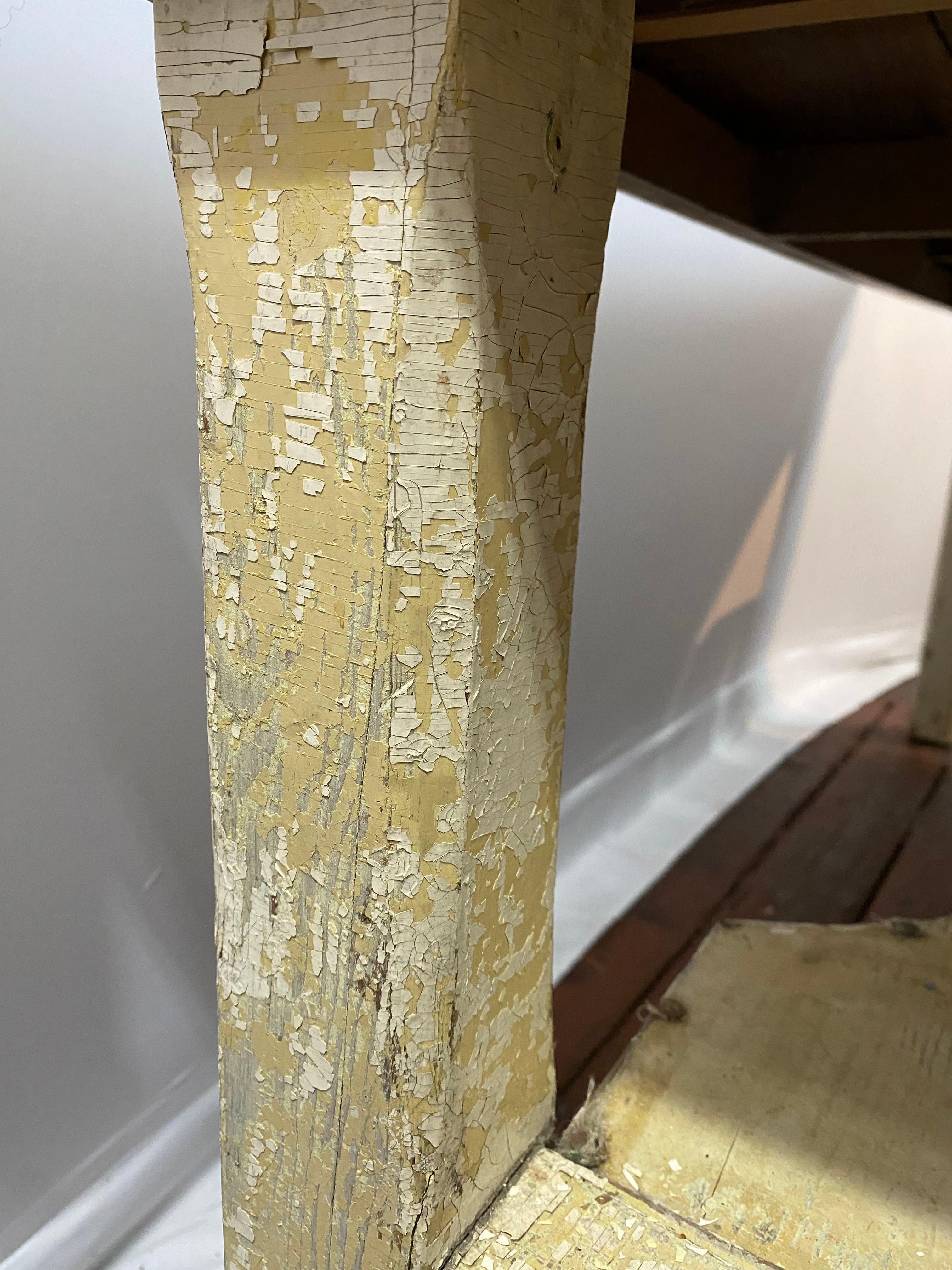 Distressed und verwitterte große Edelstahlplatte Land Küche Arbeitstisch im Angebot 8