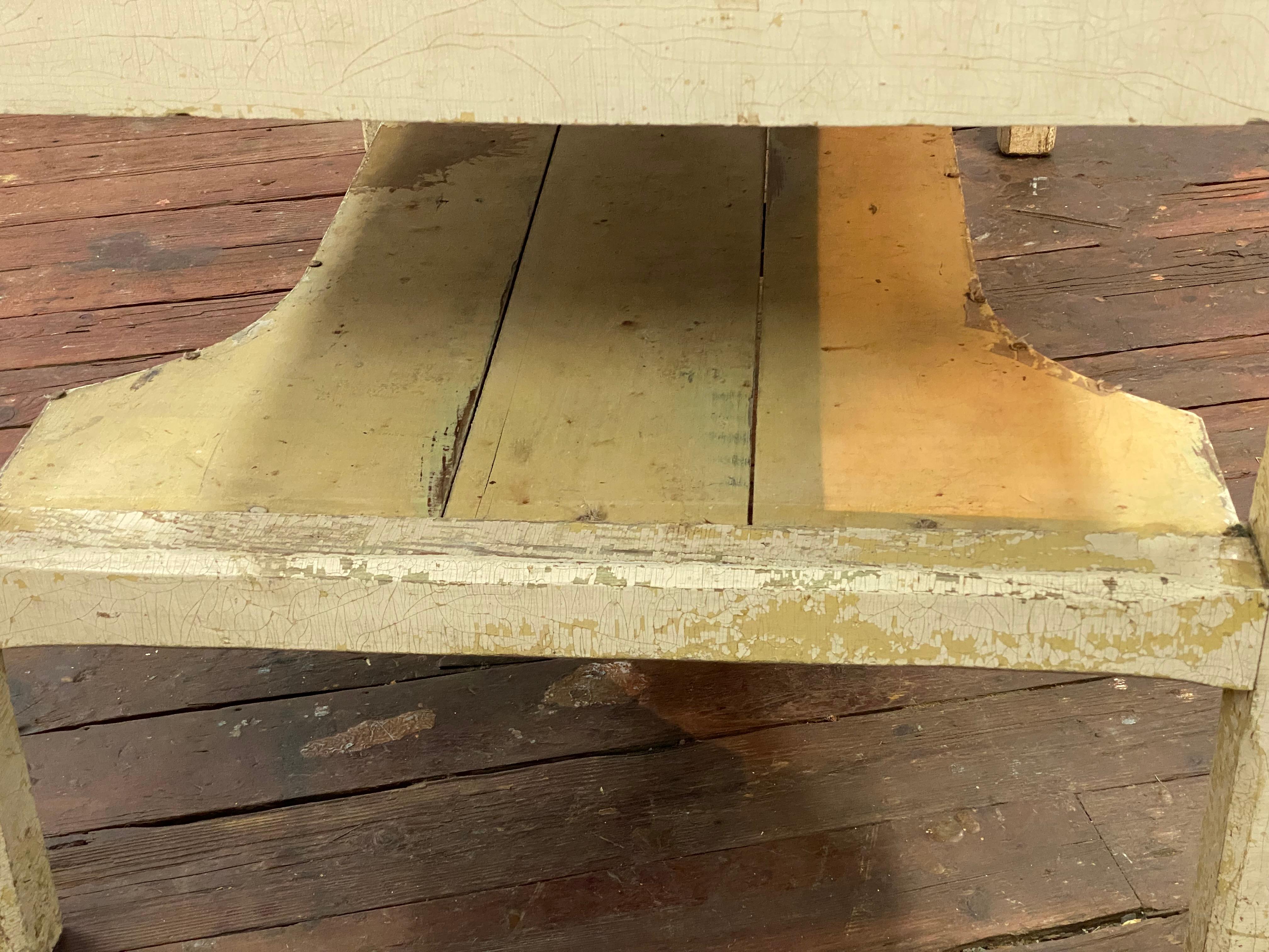 Distressed und verwitterte große Edelstahlplatte Land Küche Arbeitstisch im Angebot 13