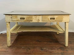 Table de travail en acier inoxydable pour cuisine de campagne