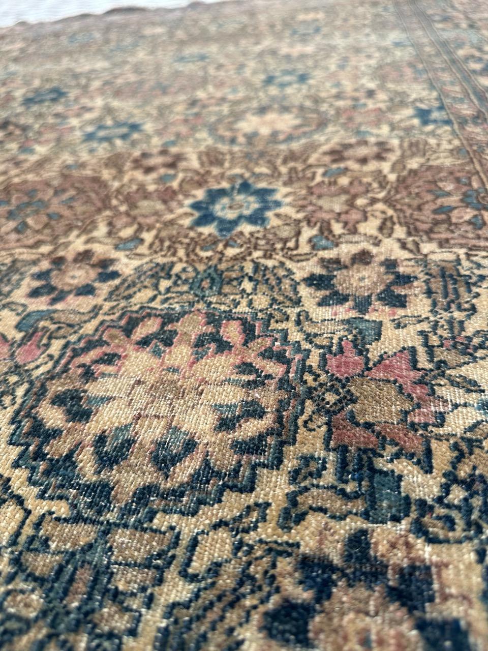 Distressed antique 19th century Isfahan rug For Sale 10