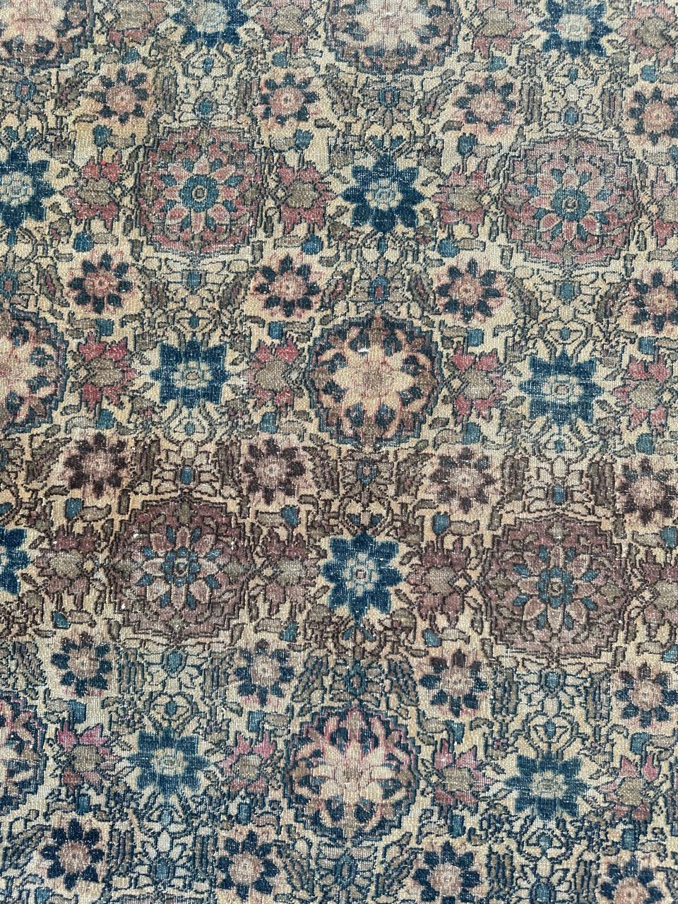 Asian Distressed antique 19th century Isfahan rug For Sale