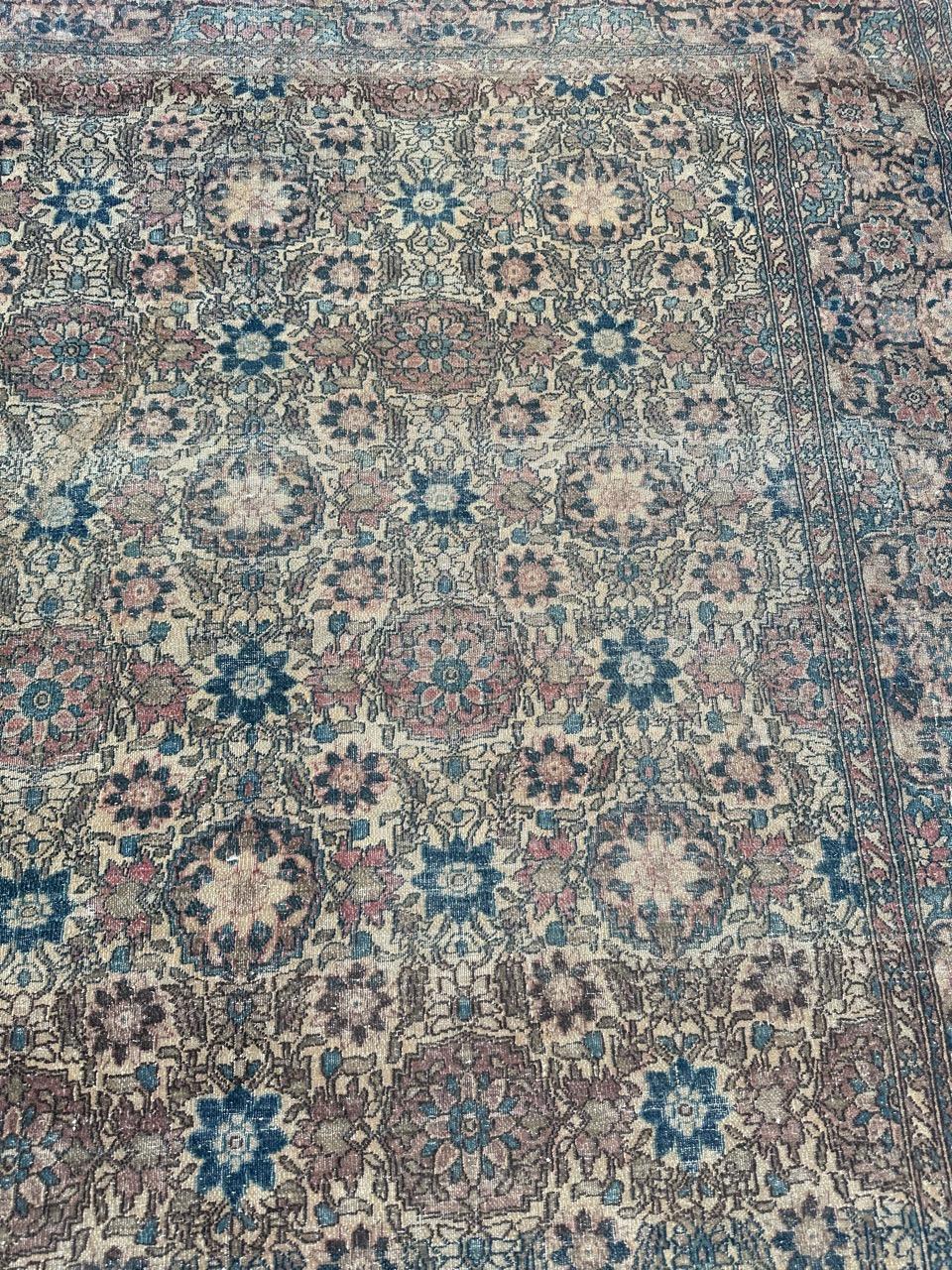 19th Century Distressed antique 19th century Isfahan rug For Sale