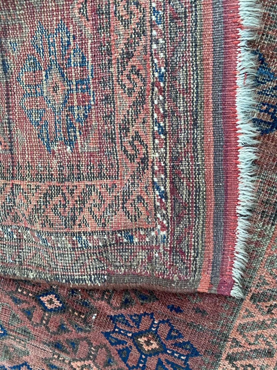 Distressed Antique Baluch Afghan Rug 6