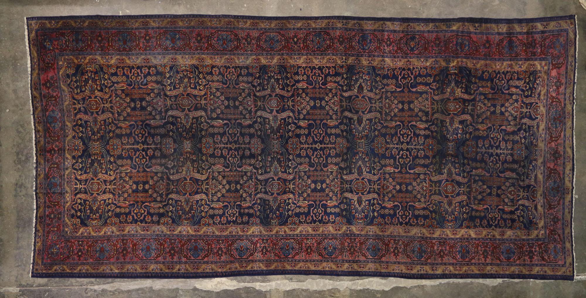 20th Century Oversized Antique Persian Bibikabad Rug, Hotel Lobby Size Carpet For Sale