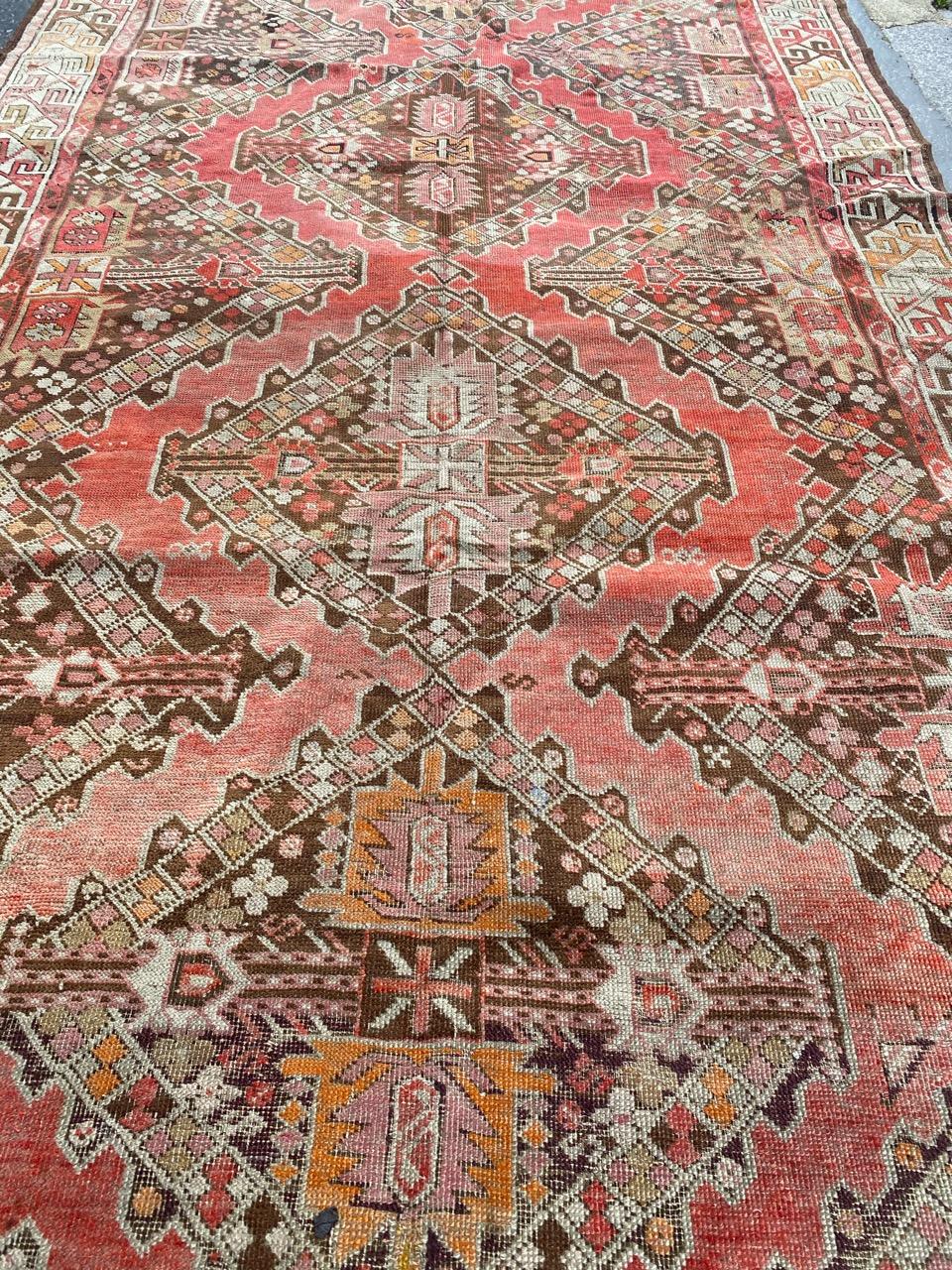 Distressed Antique Caucasian Karabagh Rug 6