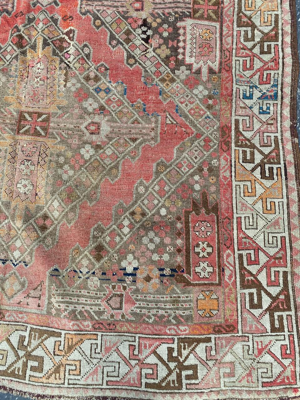 Kazak Distressed Antique Caucasian Karabagh Rug