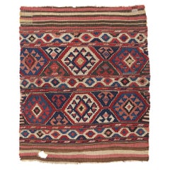 Distressed Antique Caucasian Shirvan Flat-Weave Carpet