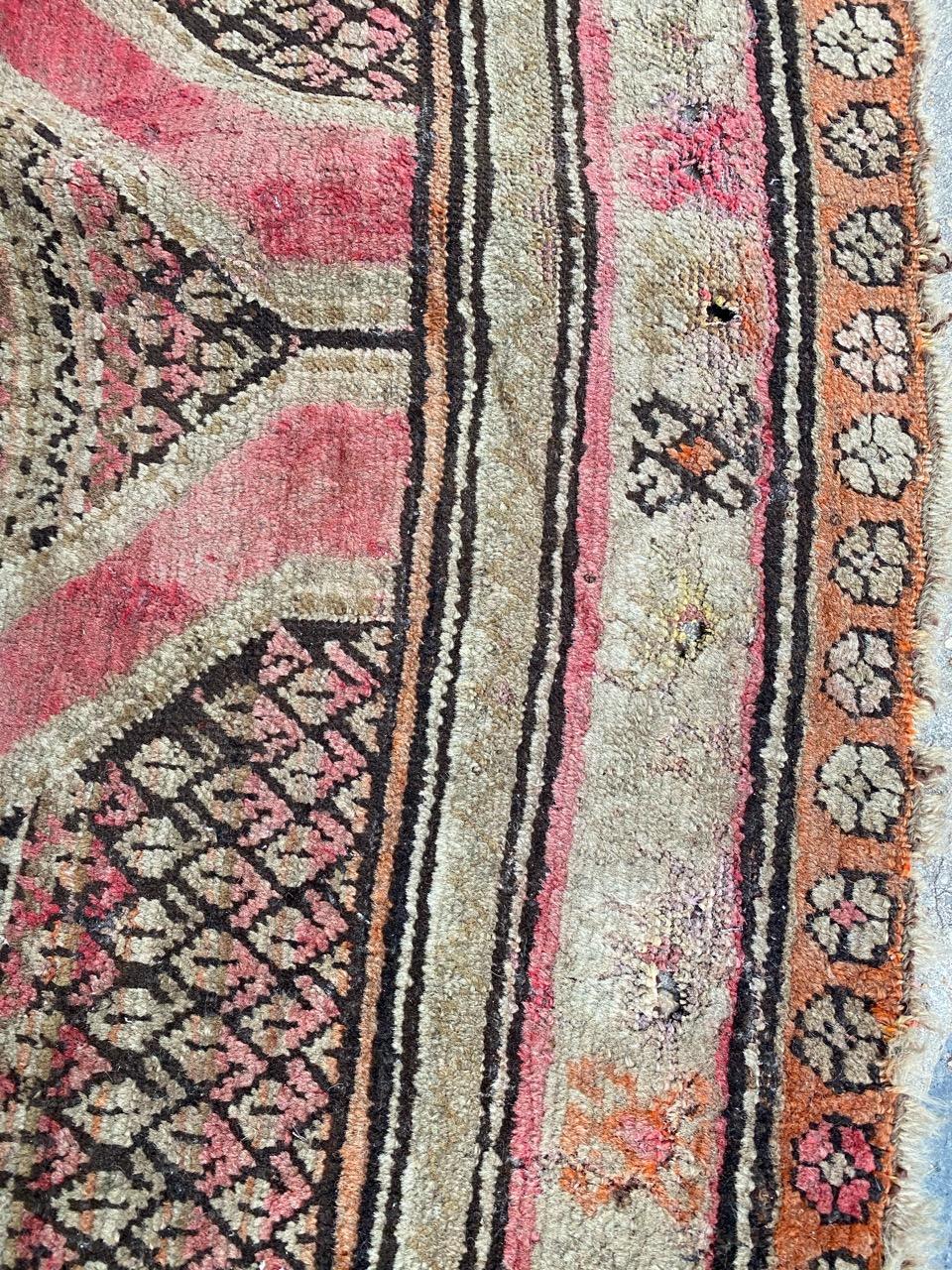 Distressed Antique Caucasien Karabagh Rug 12