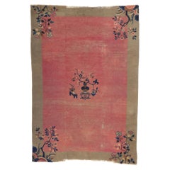 Distressed Antique Chinese Art Deco Rug