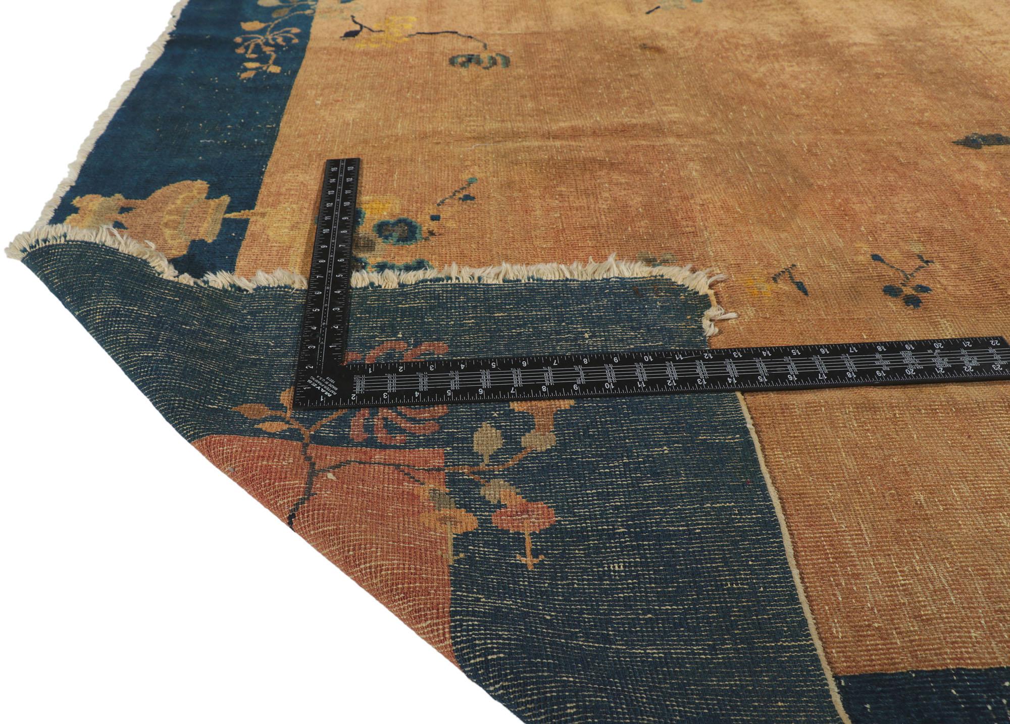 Antiker chinesischer Peking-Teppich im Used-Stil (Handgeknüpft) im Angebot