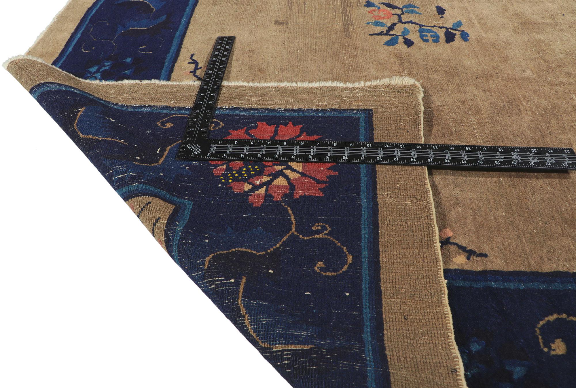 Antiker chinesischer Peking-Teppich im Used-Stil (Handgeknüpft) im Angebot