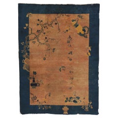 Antiker chinesischer Peking-Teppich im Used-Stil