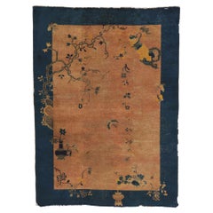 Distressed Antique Chinese Peking Rug