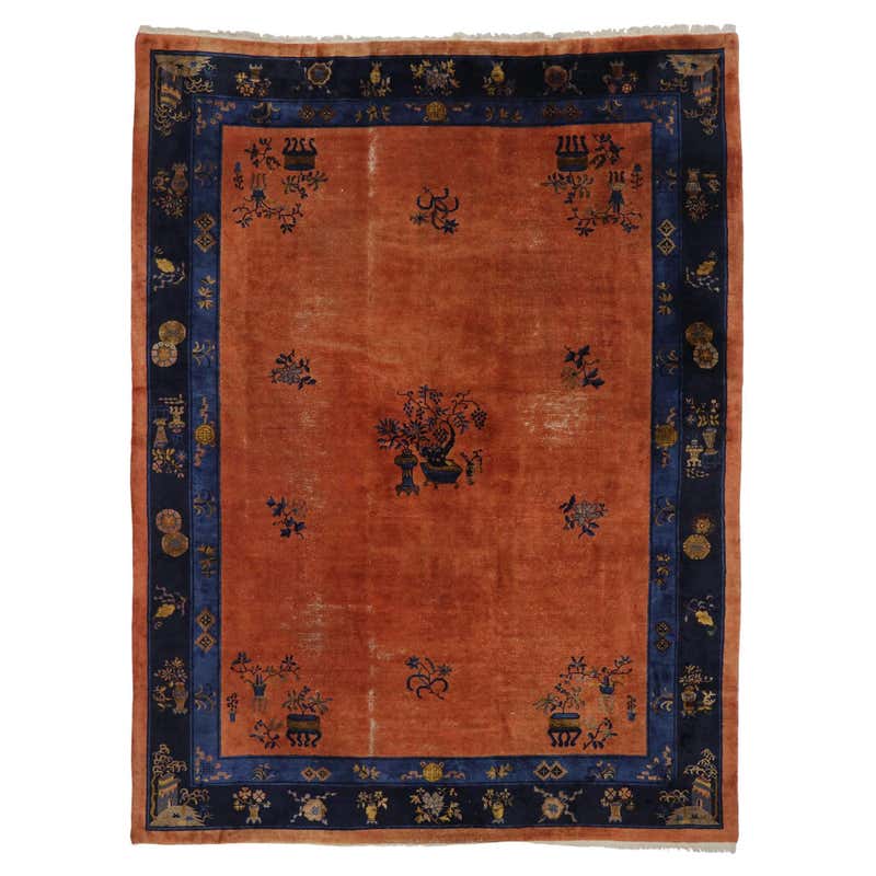 Antique Chinese Art Deco Rug with Chinoiserie Style at 1stDibs ...