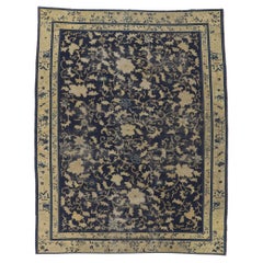 Distressed Antique Chinese Peking Rug with Rustic Chinoiserie Style