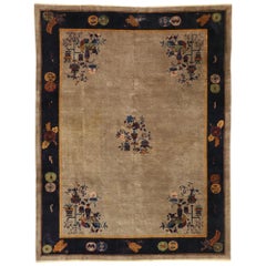 Distressed Antique Chinese Peking Rug with Traditional Chinoiserie Style