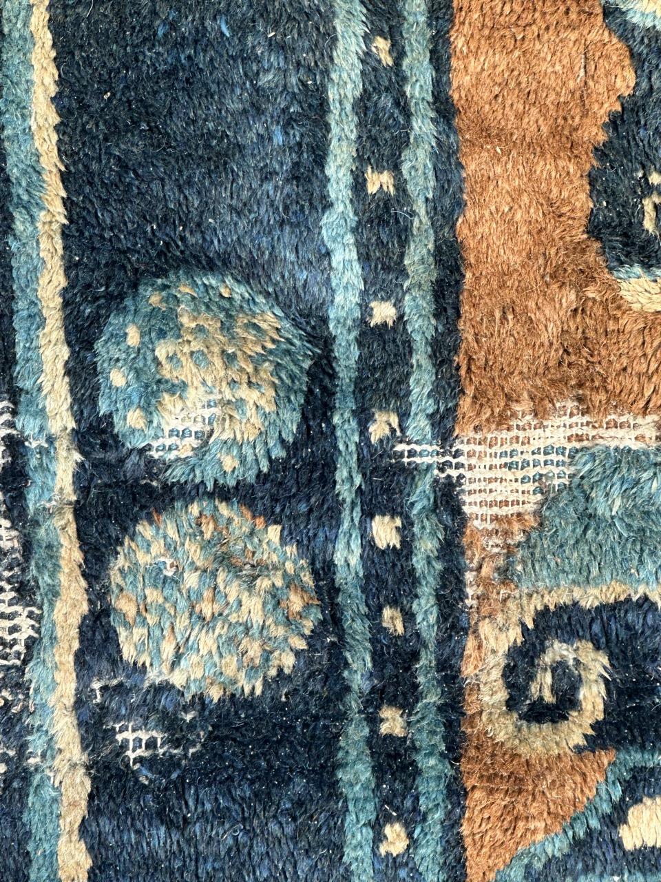 19th Century Distressed antique Chinese rug For Sale