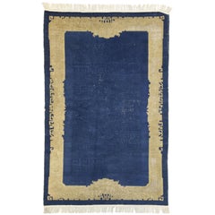 Distressed Antique Chinese Rug with Traditional Chinoiserie Style
