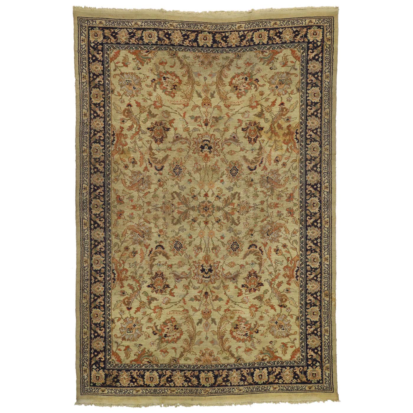 Distressed Antique European Spanish Area Rug with Arts and Crafts Style ...
