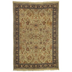 Distressed Antique European Spanish Area Rug with Arts & Crafts Style