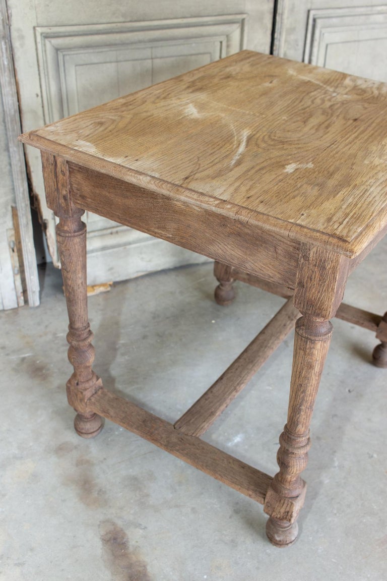 Distressed Antique French Oak Side Table, circa 1910 at 1stDibs