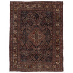Tappeto persiano Heriz antico e invecchiato, disegno tradizionale a medaglione - Rug & Kilim