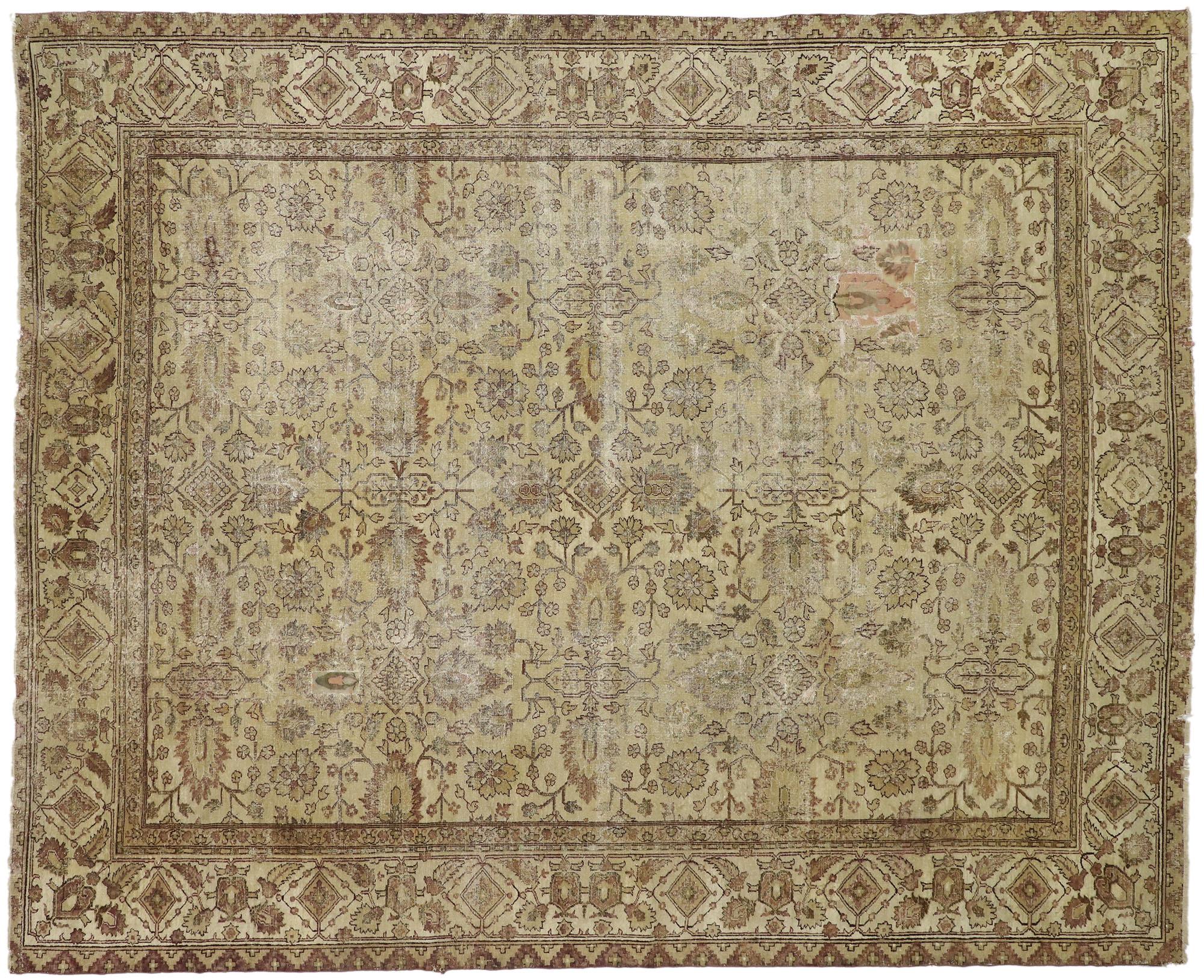 Tappeto indiano Agra antico della fine del XIX secolo con stile tradizionale in vendita 2