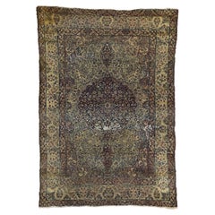 Distressed Antique Kermanshah Persian Rug with Rustic English Style