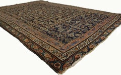 Distressed Antique Mahal Persian Rug with Rustic Adirondack Style