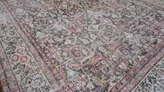 Distressed Antique Mahal Pink Multi Color Wool Rug 9'6''x13'