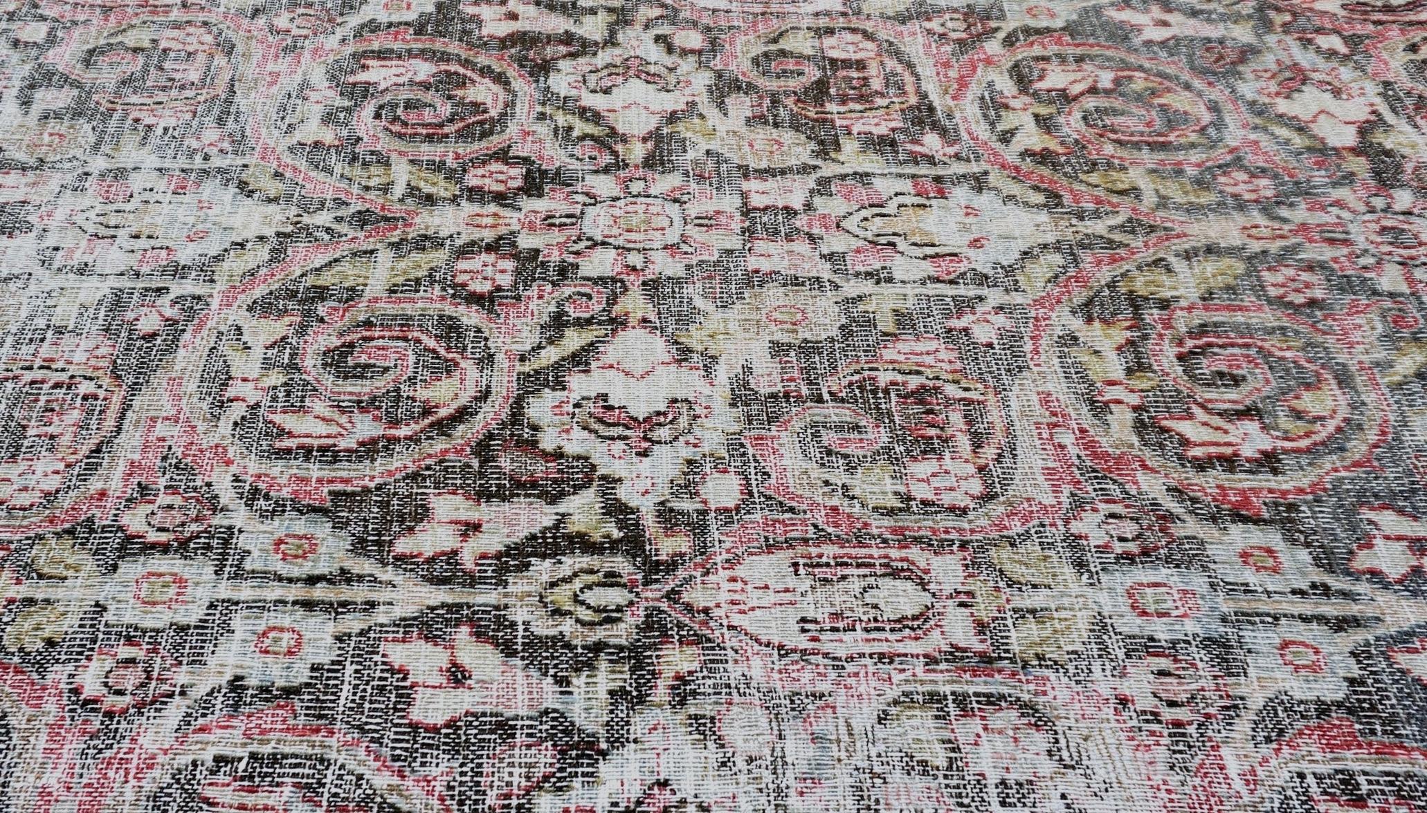 Antiker Mahal rosa mehrfarbiger Wollteppich im Used-Look 9'6''x13' (Persisch) im Angebot