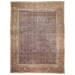 Distressed Antique Farahan Rug, Weathered Finesse Meets Rustic Sensibility