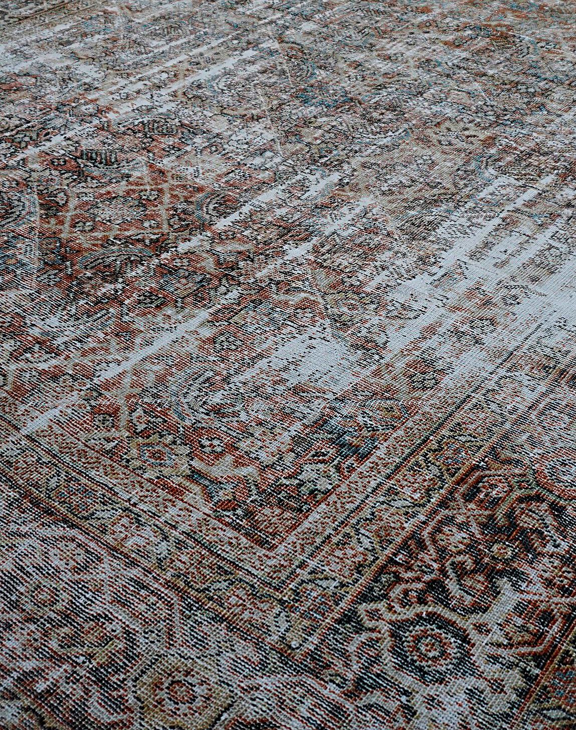 Alfombra de lana Mahal antigua envejecida 7'7''x12' Moderno en venta