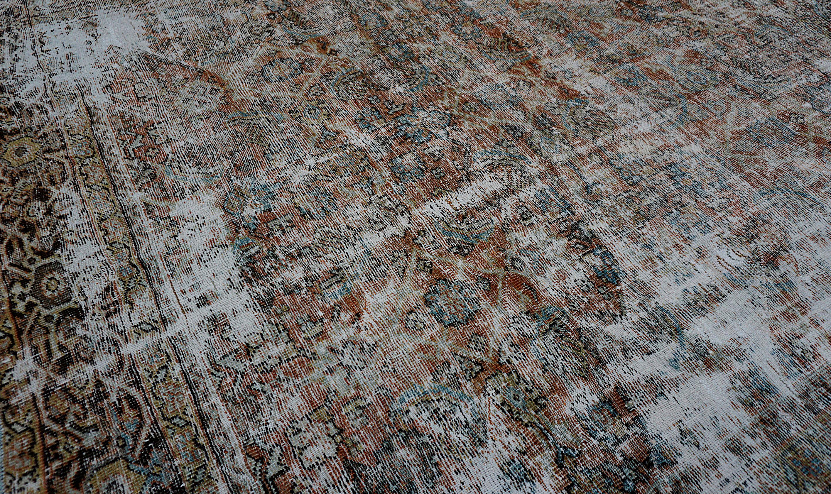 Alfombra de lana Mahal antigua envejecida 7'7''x12' Lana en venta