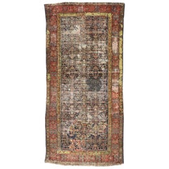 Distressed Antique Malayer Gallery Rug, Weathered and Worn Hallway Runner