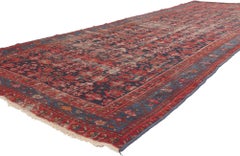 The Faded Indigo Garden: An Antique Malayer Masterpiece of Rustic Refinement