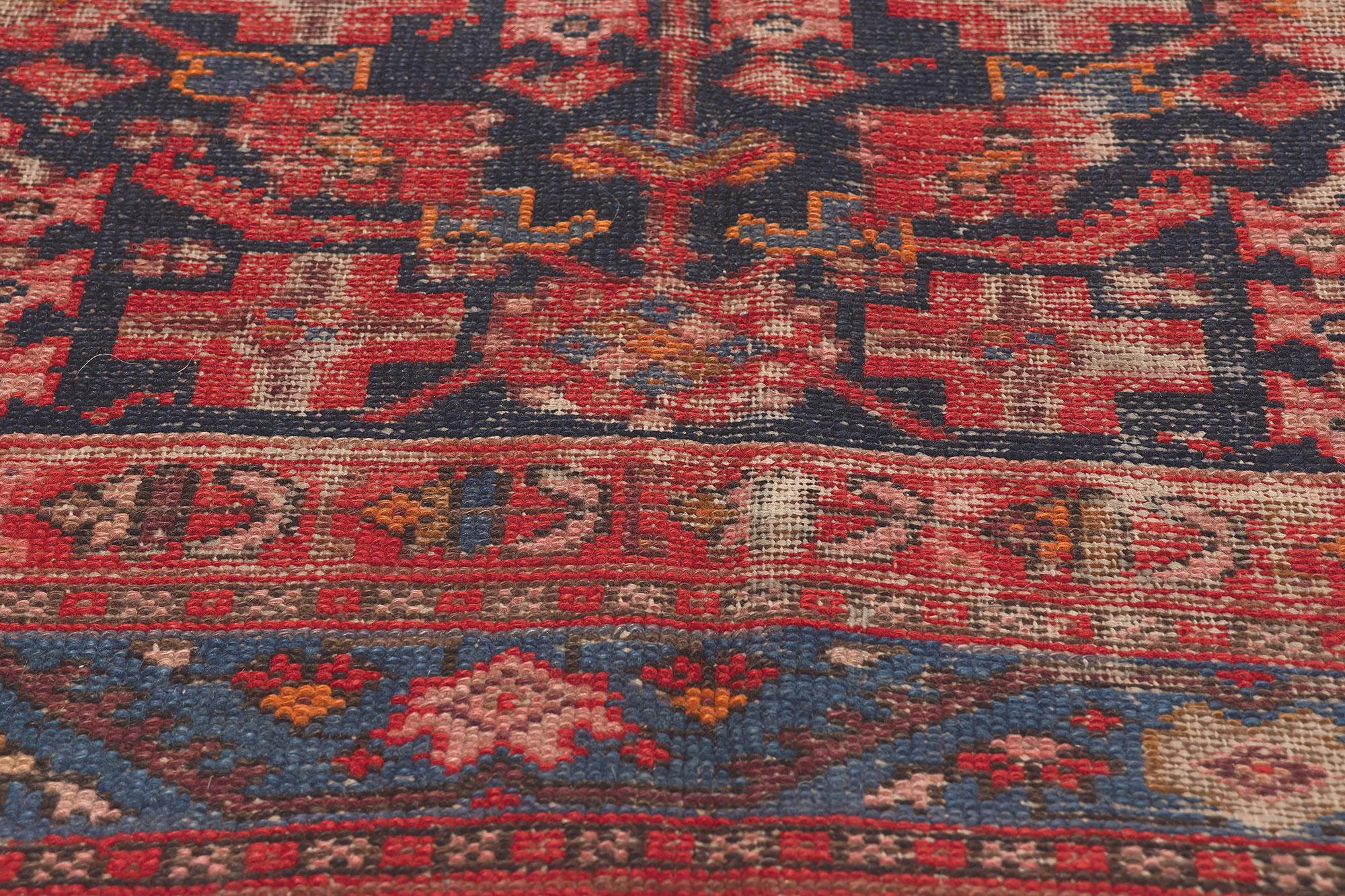 20th Century Antique Persian Malayer Rug, Rustic Luxe Meets Welcomed Informality For Sale