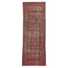 Antiker persischer Malayer-Teppich im Used-Look, breiter Flursteppich