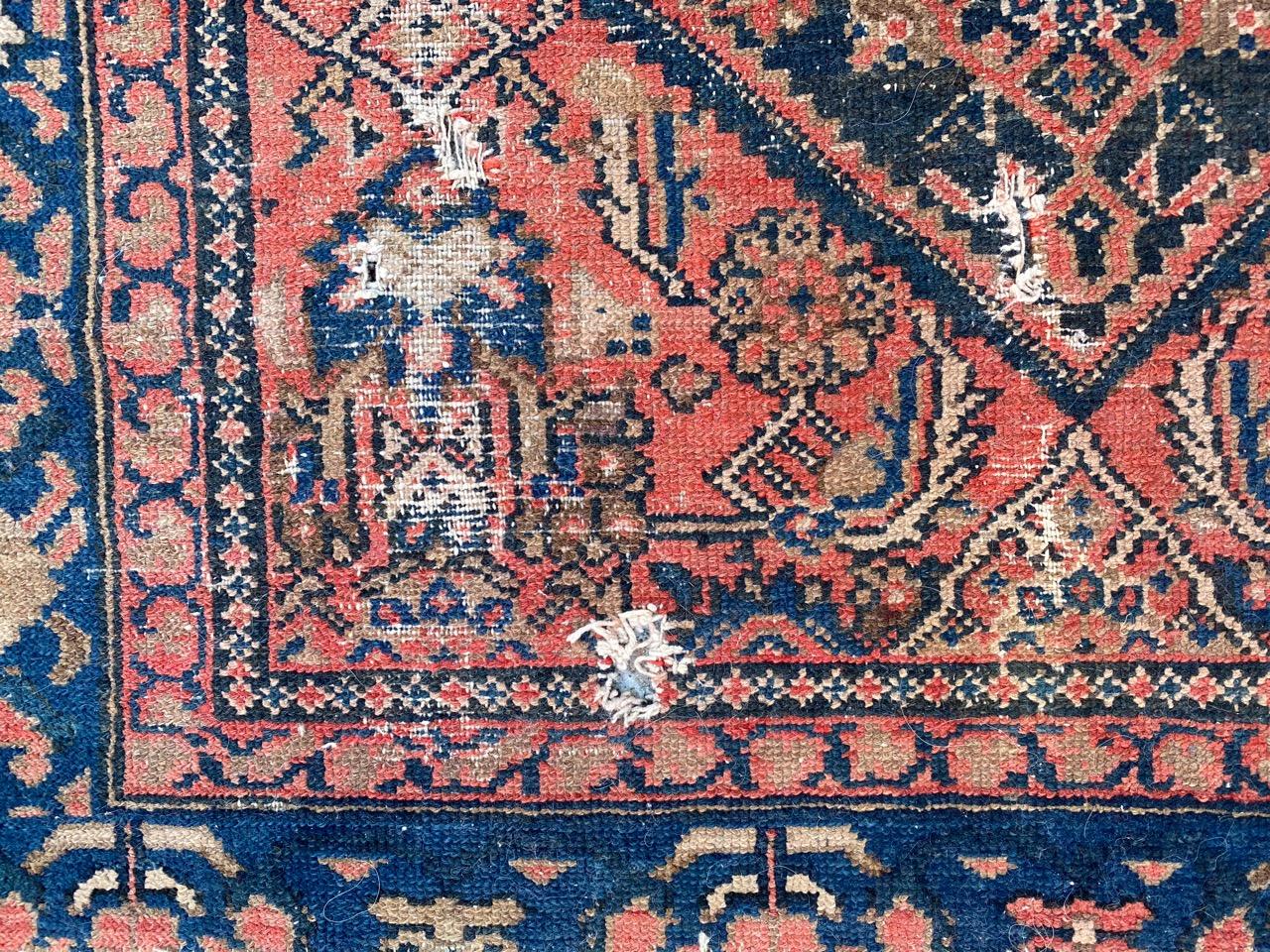 19th Century Distressed Antique Malayer Rug For Sale