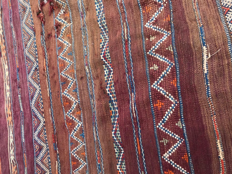Distressed Antique Moroccan Kilim For Sale at 1stDibs
