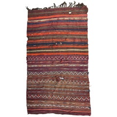 Distressed Antique Moroccan Kilim